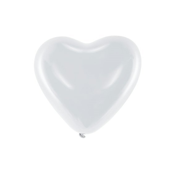 Balónek pastelový "Srdíčko" BÍLÝ, 25 cm - Obr. 1