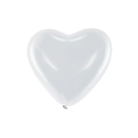 Balónek pastelový "Srdíčko" BÍLÝ, 25 cm