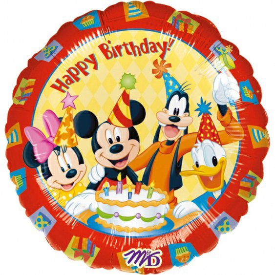 Fóliový balónek Mickey “Happy Birthday”, 43 cm - Obr. 1