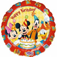Fóliový balónek Mickey “Happy Birthday”, 43 cm