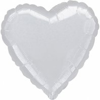 Fóliový metalický balónek "Srdce" STŘÍBRNÝ, 43 cm