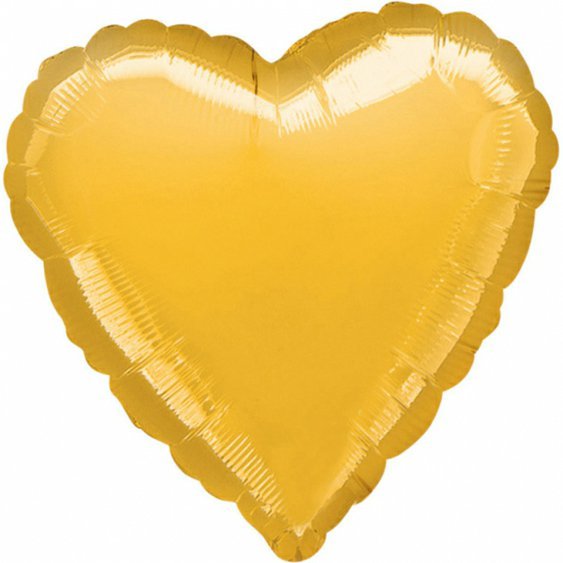 Fóliový metalický balónek "Srdce" ZLATÝ, 43 cm - obr. 1