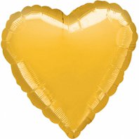 Fóliový metalický balónek "Srdce" ZLATÝ, 43 cm