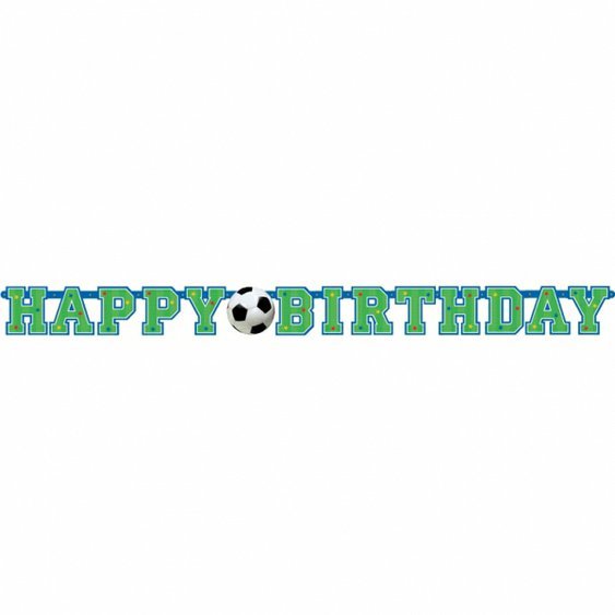 Fotbalový narozeninový banner "Happy Birthday", 1,3 m x 10,2 cm - obr. 1