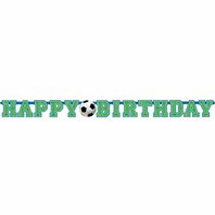 Fotbalový narozeninový banner "Happy Birthday", 130x10,2 cm