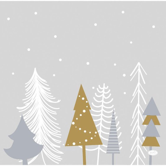 Ubrousky Dunisoft “Winter Trees”, 40x40cm, 12 ks - Obr.1