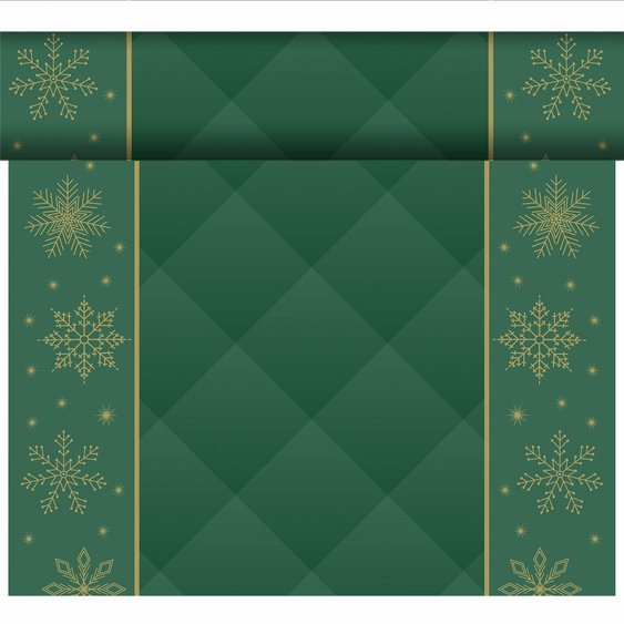 Šerpa Dunicel “Zimní vločky” ZELENÁ, 0,4x24 m - Obr.1