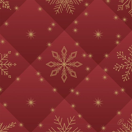 Ubrousky Dunisoft “Zimní vločky” BORDÓ, 40x40 cm, 60 ks - Obr.1