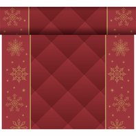 Šerpa Dunicel “Zimní vločky” BORDÓ, 0,4x24 m - Obr.1