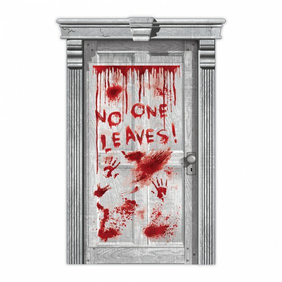 Krvavý plakát "No one leaves" - obr. 1