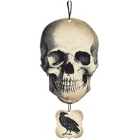 Závěsná dekorace “Lebka a vrána”, 44x21,5 cm