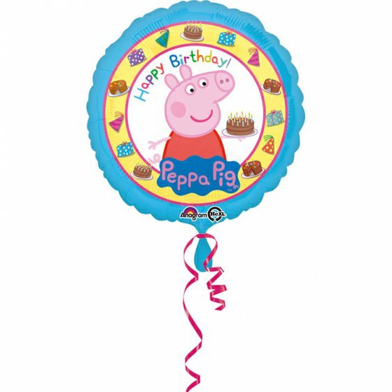 Fóliový balónek Prasátko Peppa “Happy Birthday”, 43 cm - Obr. 1