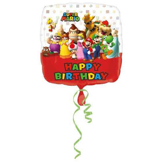 Fóliový balónek “Super Mario-Happy Birthday”, 43 cm - Obr. 1