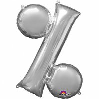 Fóliový balónek "procenta" STŘÍBRNÝ, 88 cm