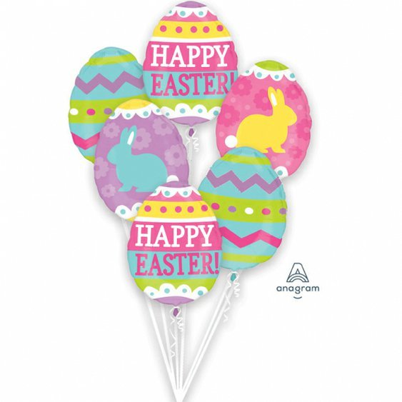 Balónkový buket “Veselé Velikonoce”, 5 ks - Obr. 1