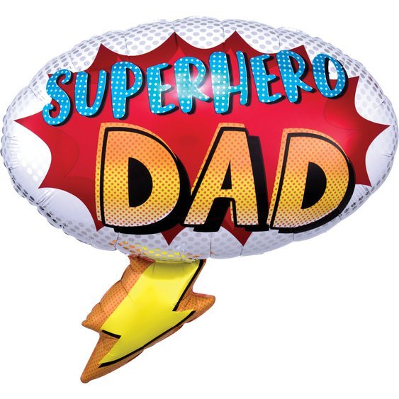 Fóliový balónek "Superhero Dad", 68x66 cm - Obr. 1