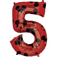 Fóliový balónek číslo "Mickey Mouse - 5", 66 cm