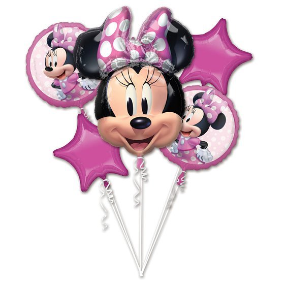 Balónkový buket “Minnie Mouse Forever”, 5 ks - Obr. 1