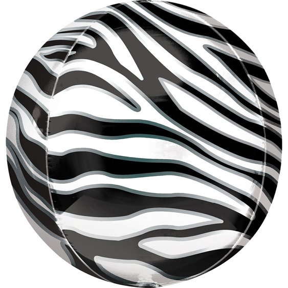 Fóliový balónek kulatý “vzor-Zebra”, 40 cm - Obr. 1