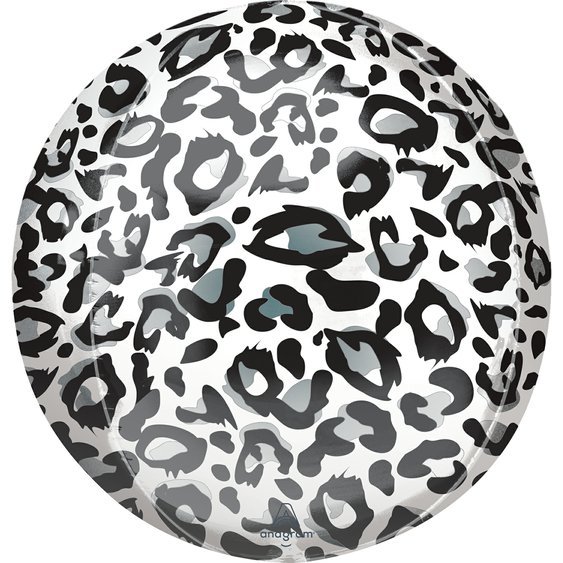Fóliový balónek kulatý “vzor-Leopard” BÍLÝ, 40 cm - Obr. 1