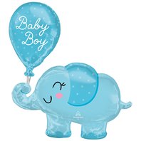 Fóliový balónek Slůně “Baby Boy” MODRÝ, 73x78 cm