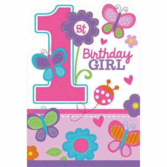 Pozvánky "1. rok - Sweet Birthday", 15,8x10,8 cm, 8 kusů - obr. 1