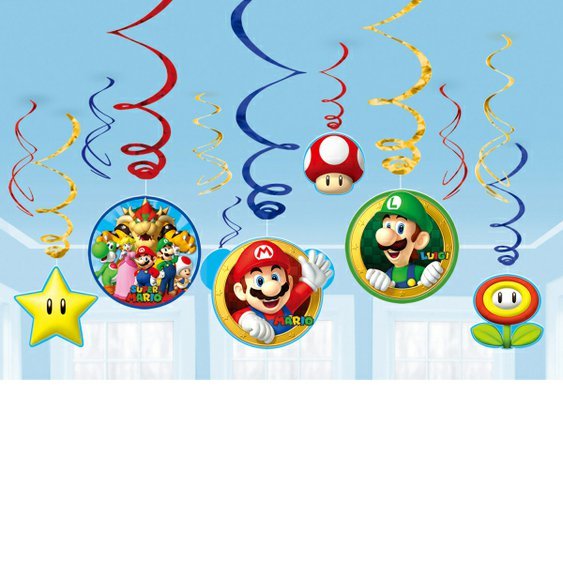 Závěsné spirály “Super Mario”, 12 ks - Obr. 1
