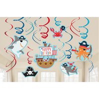Závěsné dekorace “Pirátská párty-Ahoy”, 61cm, 12ks