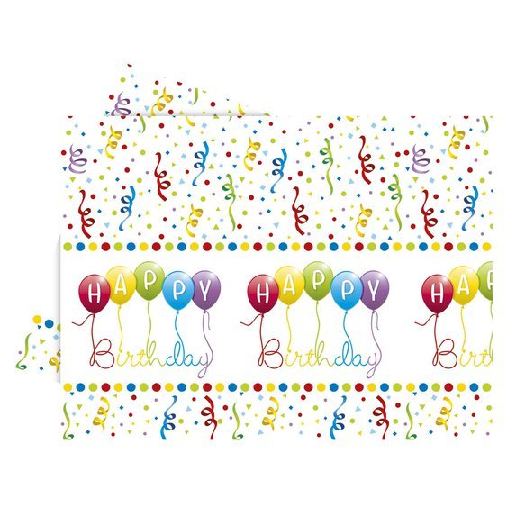 Plastový ubrus "Happy Birthday", 120x180 cm - obr. 1