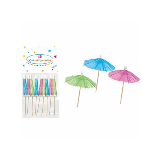 Dekorační papírové deštníky BAREVNÝ MIX, 10 ks - Obr. 1