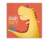 Papírové ubrousky "Dino-Roar Party”, 33x33 cm, 20 ks