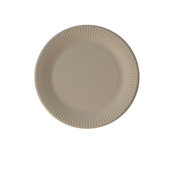 EKO papírové talířky SVĚTLE HNĚDÉ, 23 cm, 8 ks - Obr. 1