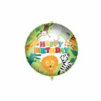 Fóliový balónek s těžítkem “Happy Birthday-Jungle”, 46 cm