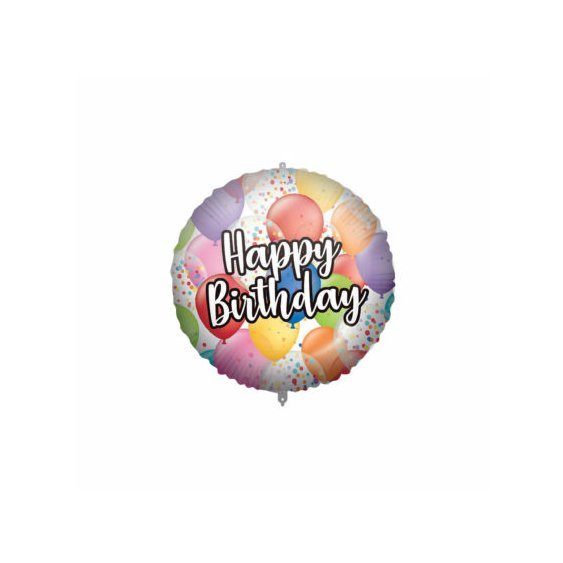 Fóliový balónek s těžítkem “Happy Birthday-Balónky”, 46 cm - Obr. 1