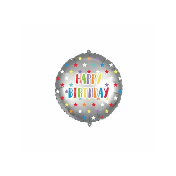 Fóliový balónek s těžítkem “Happy Birthday-Hvězdičky”, 46 cm - Obr. 1