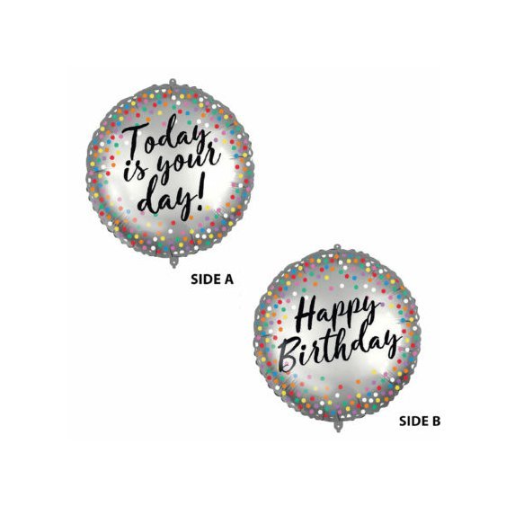 Fóliový balónek s těžítkem “Happy Birthday-Today is Your Day”, 46 cm - Obr. 1