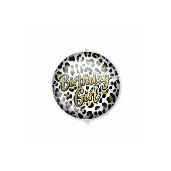 Fóliový balónek s těžítkem “Happy Birthday-vzor leopard”, 46 cm - Obr. 1