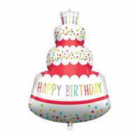Fóliový balónek “Happy Birthday-Dort”, 96 cm