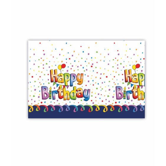 Plastový ubrus “Happy Birthday”, 120x180 cm - obr. 1
