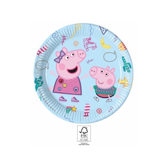 Papírové talířky "Peppa Pig", 23 cm, 8 ks - Obr. 1
