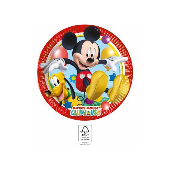 Papírové talířky "Hravý Mickey", 20 cm, 8 ks - Obr. 1