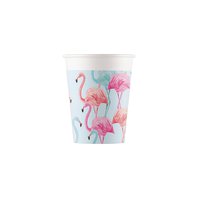 Papírové kelímky “Tropical Flamingo”, 200 ml, 8 ks