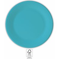 EKO papírové talířky TYRKYSOVÉ, 23 cm, 8 ks - obr. 1