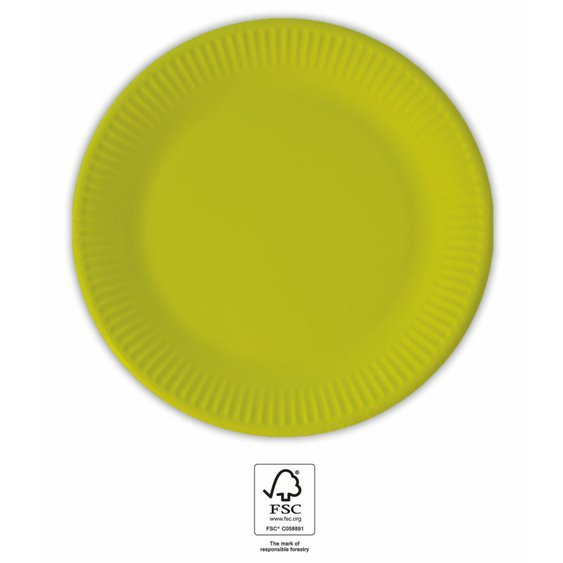 EKO papírové talířky LIMETKOVÉ, 20 cm, 8 ks - obr. 1