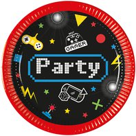 Papírové talířky “Gaming Party”, 20 cm, 8 ks
