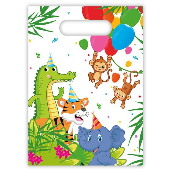 Dárkové tašky “Jungle Balloons - džungle”, 6 ks - Obr. 1