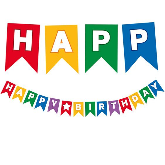 Papírový banner “Happy Birthday” BAREVNÝ - Obr. 1