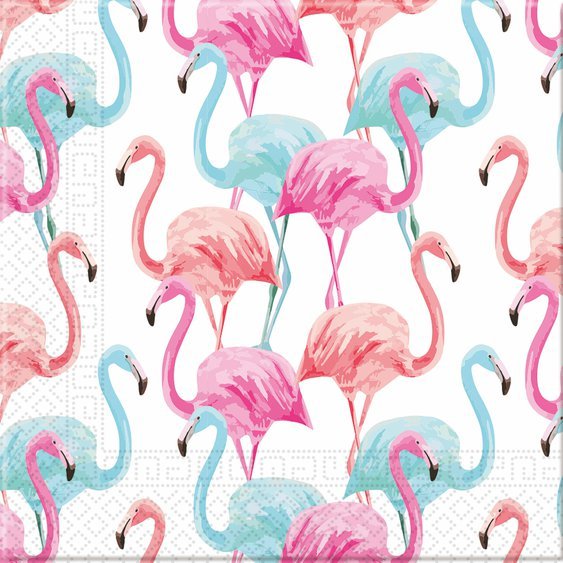 Papírové ubrousky “Tropical Flamingo“, 33x33 cm, 20 ks - Obr. 1