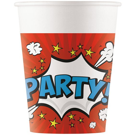 Papírové kelímky “Boom Party”, 200 ml, 8 ks - Obr. 1