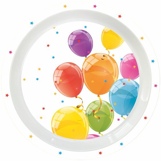 Plastový talířek “Třpytivé balónky”, 20 cm - Obr. 1